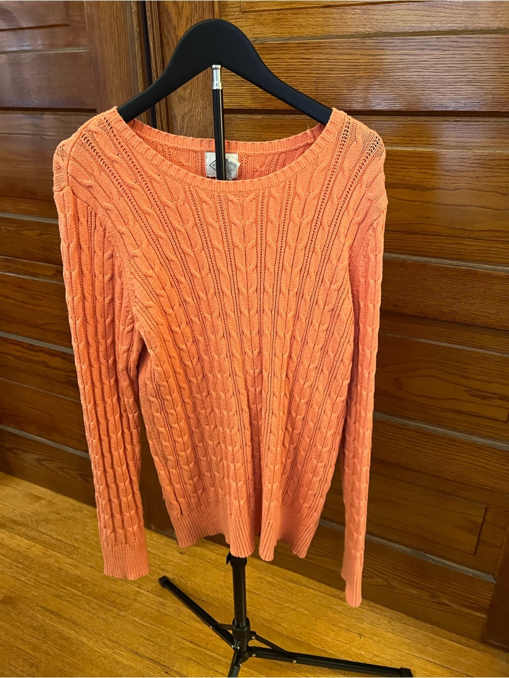 St. John's Bay JcPenney Coral Cable Knit Scoop Neck Sweater